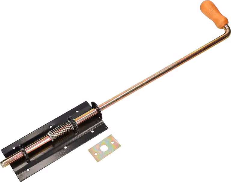 KOTARBAU® Bullone a molla 550/13mm nero per cancelli, garage e cancelli con impugnatura in legno