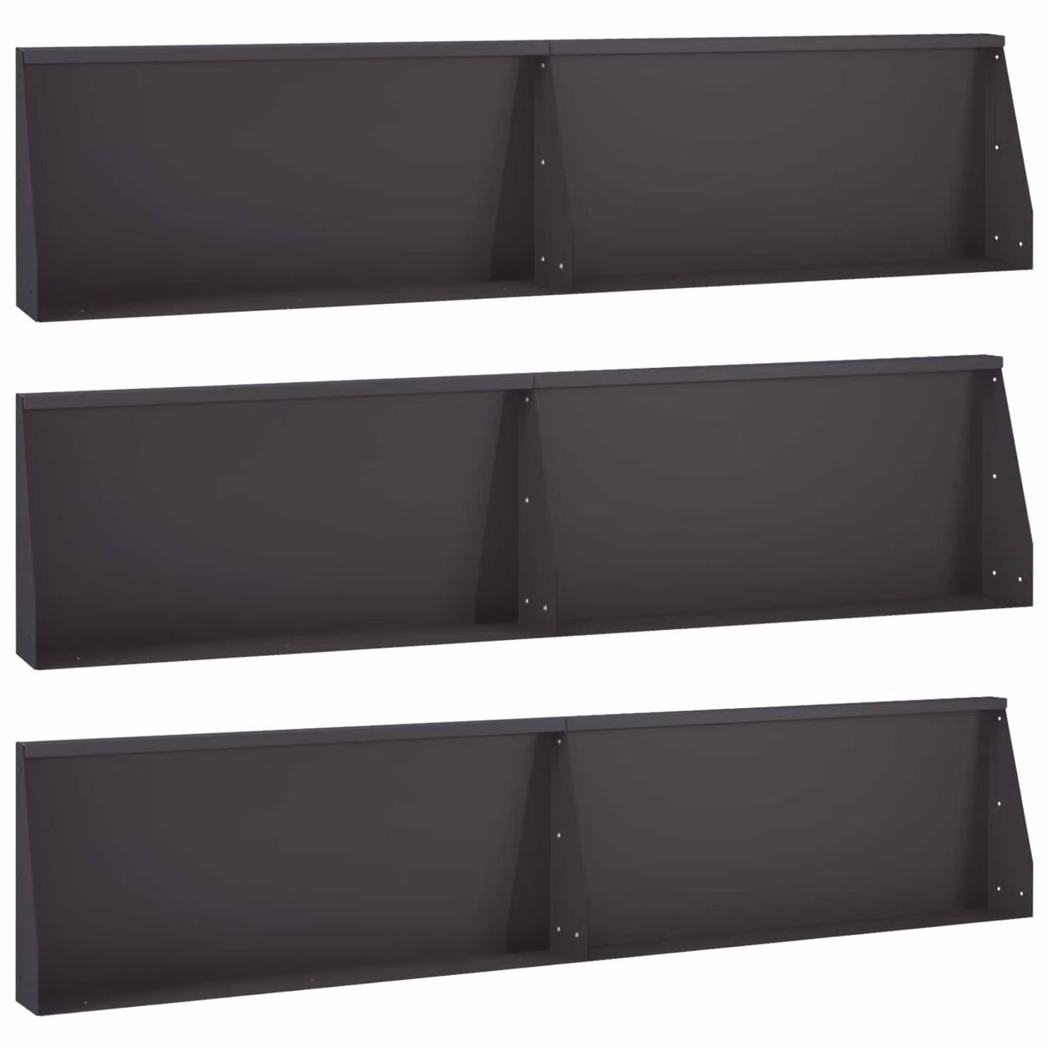 Set di 6 muretti di contenimento per orto rialzato vidaXL in acciaio nero, L: 100 cm, H: 12 cm, P: 40 cm