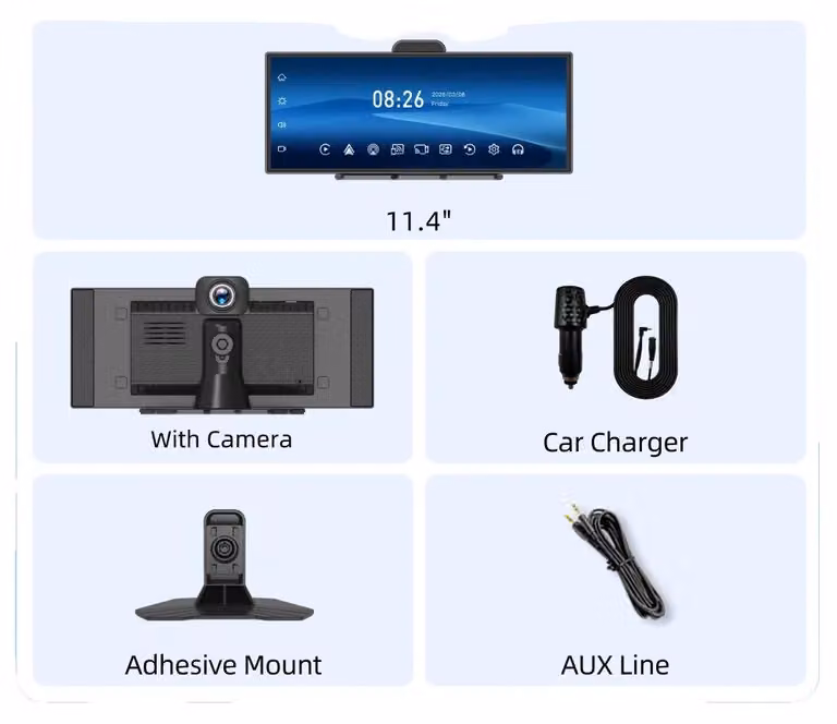 Registratore video per auto, registrazione video in 4K, display intelligente con CarPlay e Android Auto, modello H70K con telecamera frontale, senza scheda TF inclusa