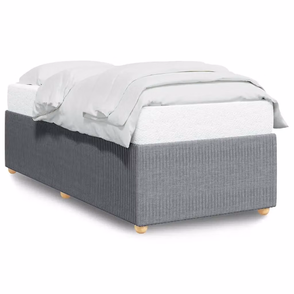 vidaXL Giroletto senza Materasso Grigio Chiaro L/P: 100 x 200 cm in Tessuto e Materiali Misti – 2