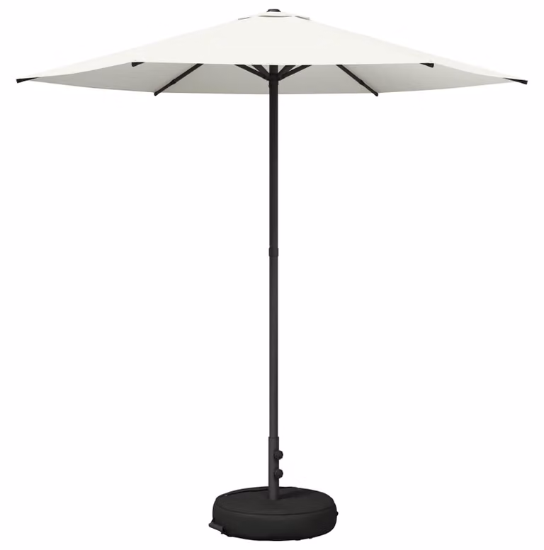 Ombrello da giardino 230 x 230 cm Poliestere Rettangolare Crema