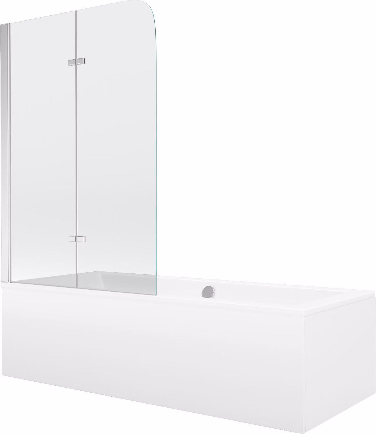 Vasca da bagno CUBE 180x80cm con schermo 100cm Trasparente CHROM