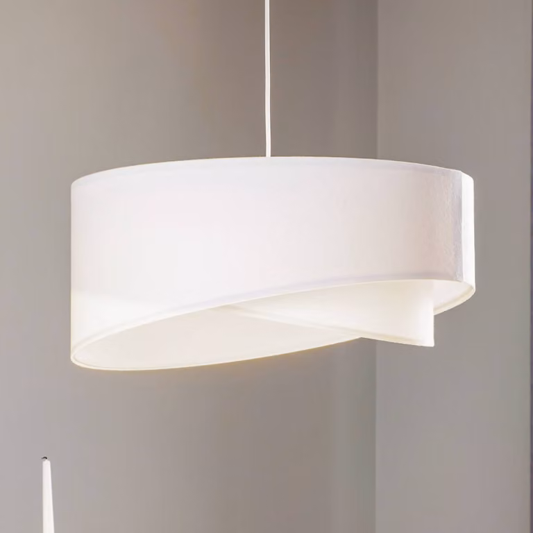 Lampada a sospensione Vivien Maco Design, dimmerabile, Bianco / Opale, Soggiorno / Sala da pranzo, Tessuto / Stoffa / Seta, Moderno, Lampada a sospensione