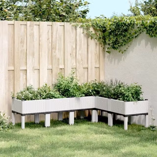 Fioriera da giardino Videx in plastica bianca L/P/H: 160 x 120 x 42 cm