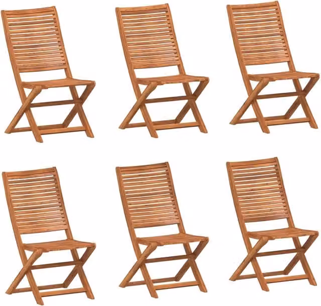 Sedie da Giardino Pieghevoli 6 pz-Sedia da esterno 51x66x95 cm Legno di Acacia