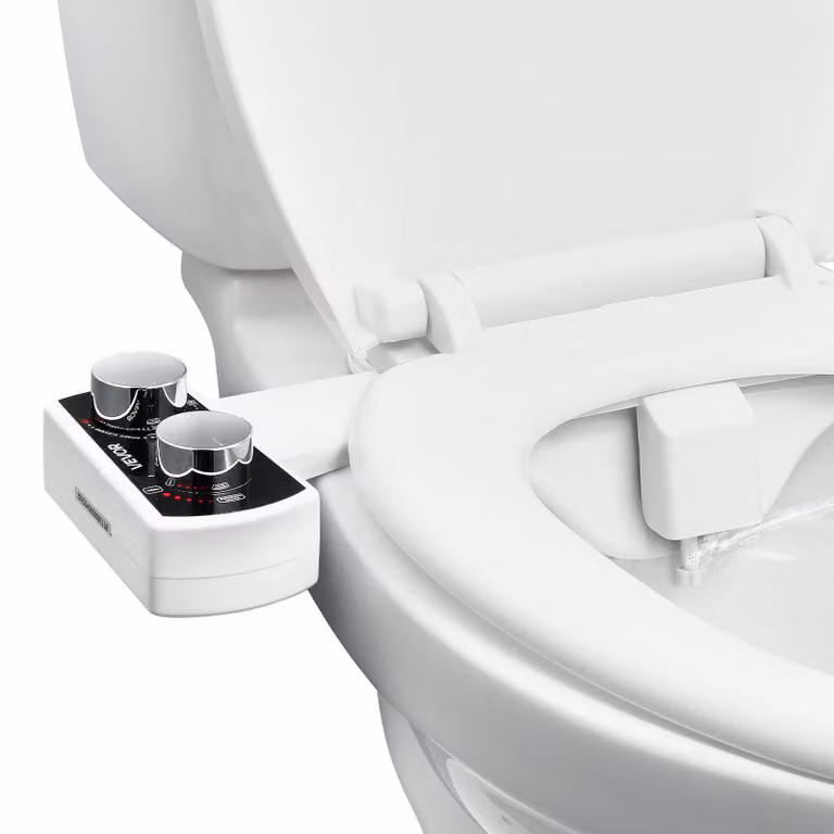 VEVOR accessorio per bidet attacco per sedile WC ultrasottile con 2 ugelli retrattili e pressione dell'acqua regolabile, spruzzatore di acqua fredda non elettrico per l'attacco per WC con lavaggio anteriore e posteriore