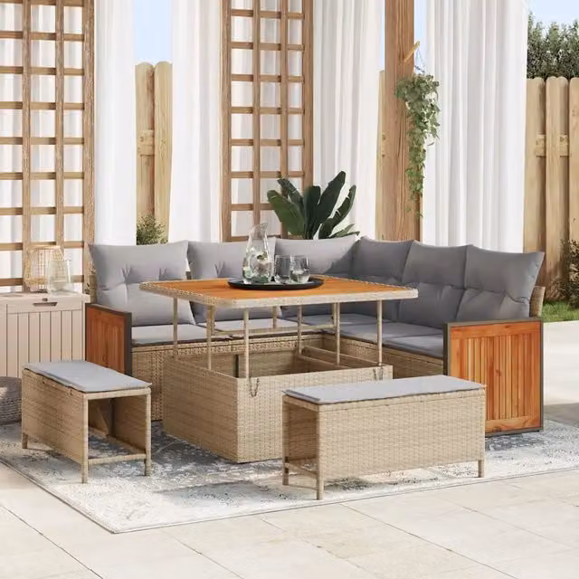 Set Divano da Giardino 9 pz 8-Numero di posti 3365247