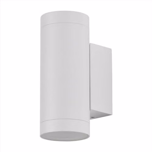 Portafaretto LED da Muro Rotondo 2 GU10 (Max 2*40W) Colore Bianco Opaco IP54