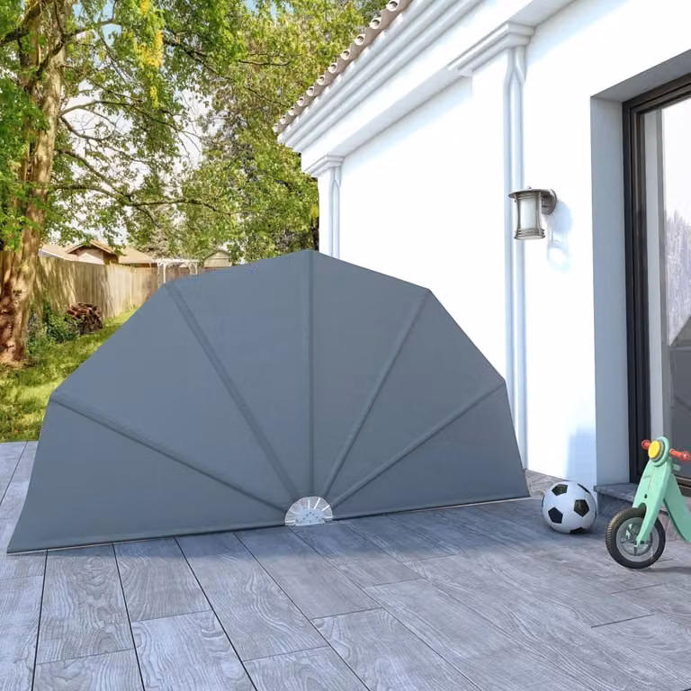 The Living Store Scaffale laterale pieghevole per patio grigio 160 cm