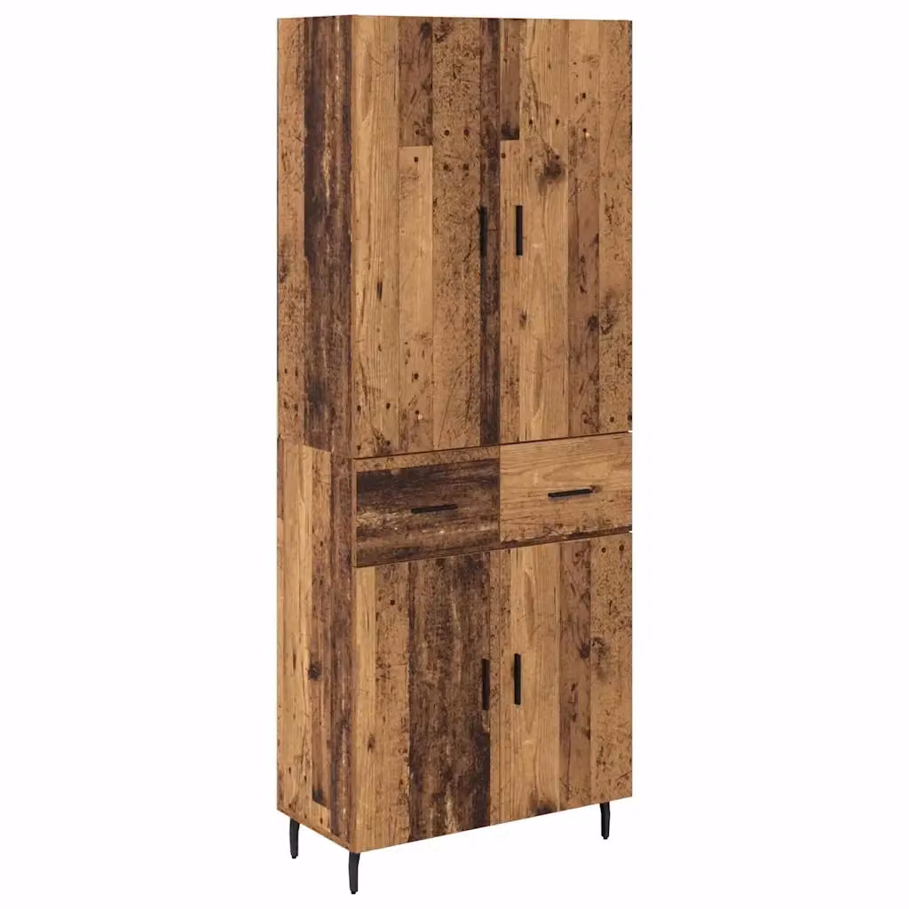 Set di 2 credenze moderne vidaXL in legno e metallo marrone con ante a battente e ripiani interni L/P/H: 69,5 x 34 x 180 cm – 2