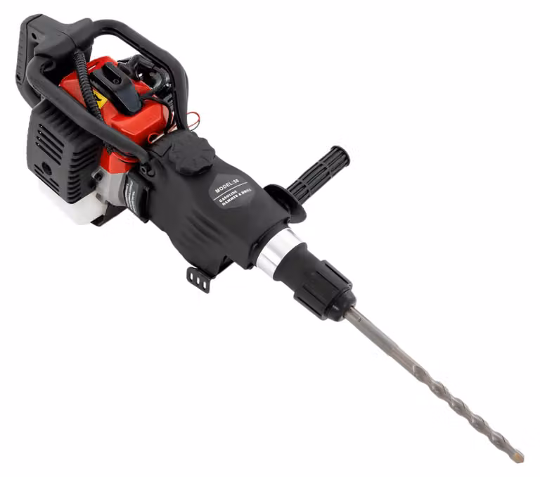 Hamerboor - Benzina - 33cc - Potenza: 1000 W - Energia di impatto: 30 J - Trapano per calcestruzzo, trapano a percussione - Edilizia