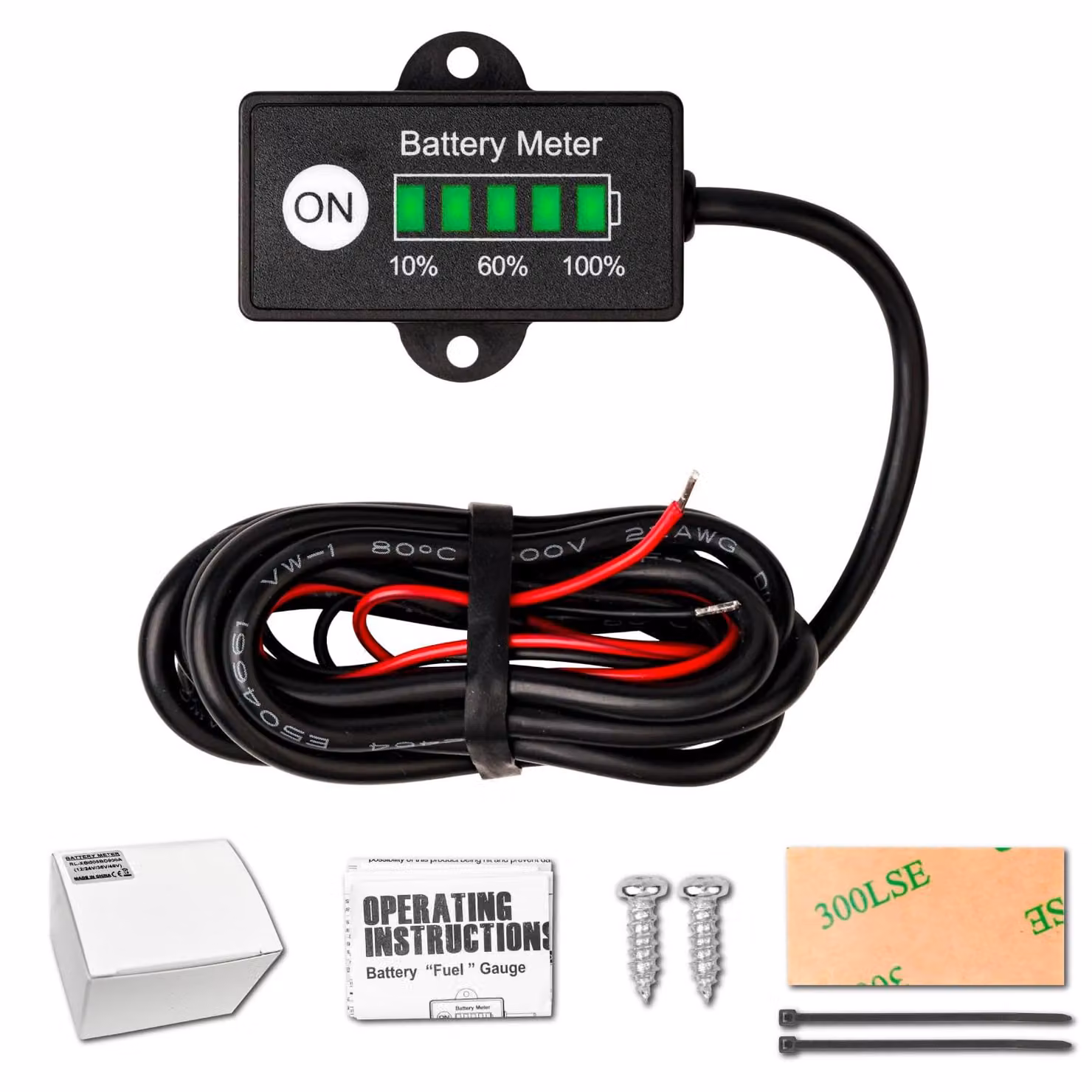 Indicatore di carica per batterie da 12–48 V, compatibile con batterie al piombo-acido, 18650 e LiFePO4