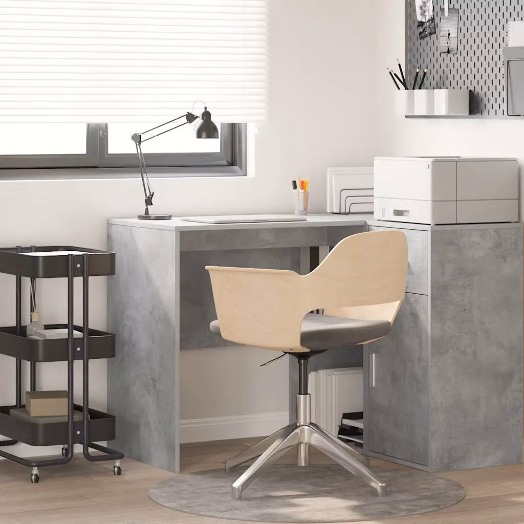 Scrivania moderna vidaXL in legno ingegnerizzato grigio, L 102 x P 50 x H 75 cm