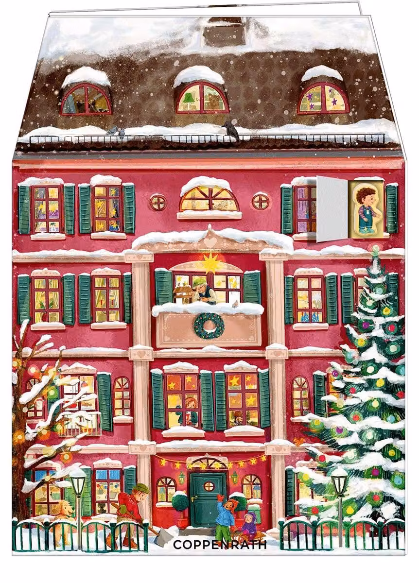 Calendario dell'Avvento da appendere – La mia casa di Natale colorata: Con 24 magneti per giocare: Calendario dell'Avvento interattivo per bambini dai 3 anni in su