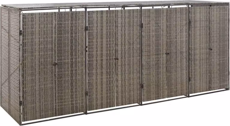 Contenitore per 4 cestini Grigio 274x80x117 cm Poli rattan