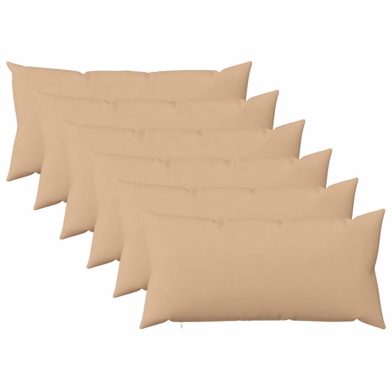 Set di 6 cuscini vidaXL HEERLEN in tessuto beige con fodera rimovibile e lavabile, L/P/H: 80 x 40 cm