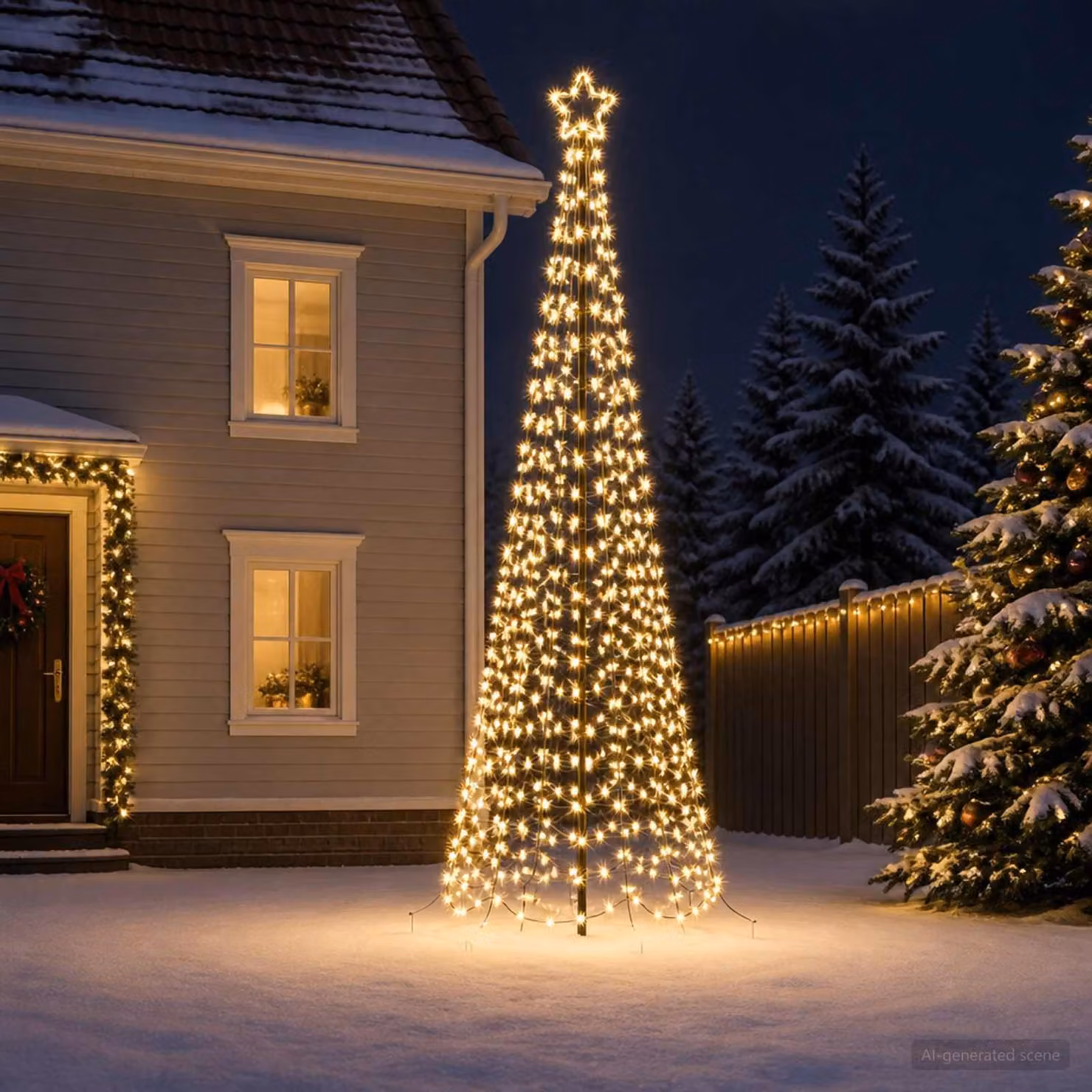 vidaXL Albero di Natale a spirale LED con picchetto EKENAS 400 cm