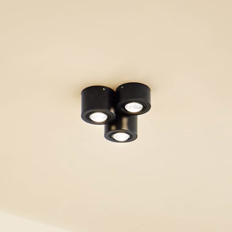 Plafoniera soffitto Jyla Lindby, dimmerabile, Nero, Soggiorno / Sala da pranzo, Metallo, Moderno, Plafoniera