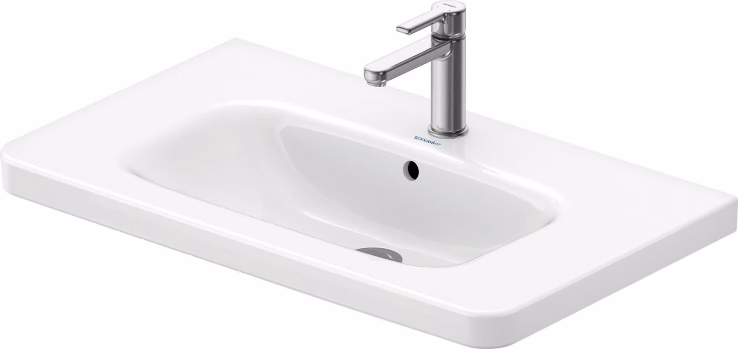 Duravit lavabo pour meubles DuraStyle 80cm avec trop-plein, avec plage pour robinetterie, 1 trou pour robinetterie, 23208000001, 23208000001
