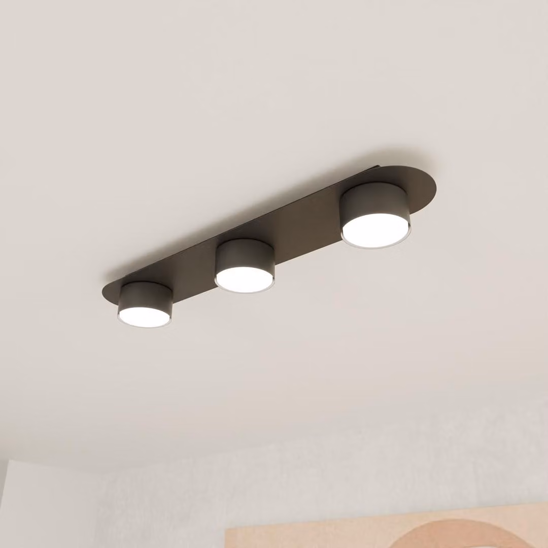 Lampada a sospensione DIAZ nera 3xGX53x10W in metallo, dimensioni: 7x55x11 cm, IP20, Emibig