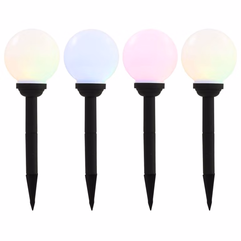 The Living Store Luci solari da esterno 4 pz. LED sferici 15 cm RGB