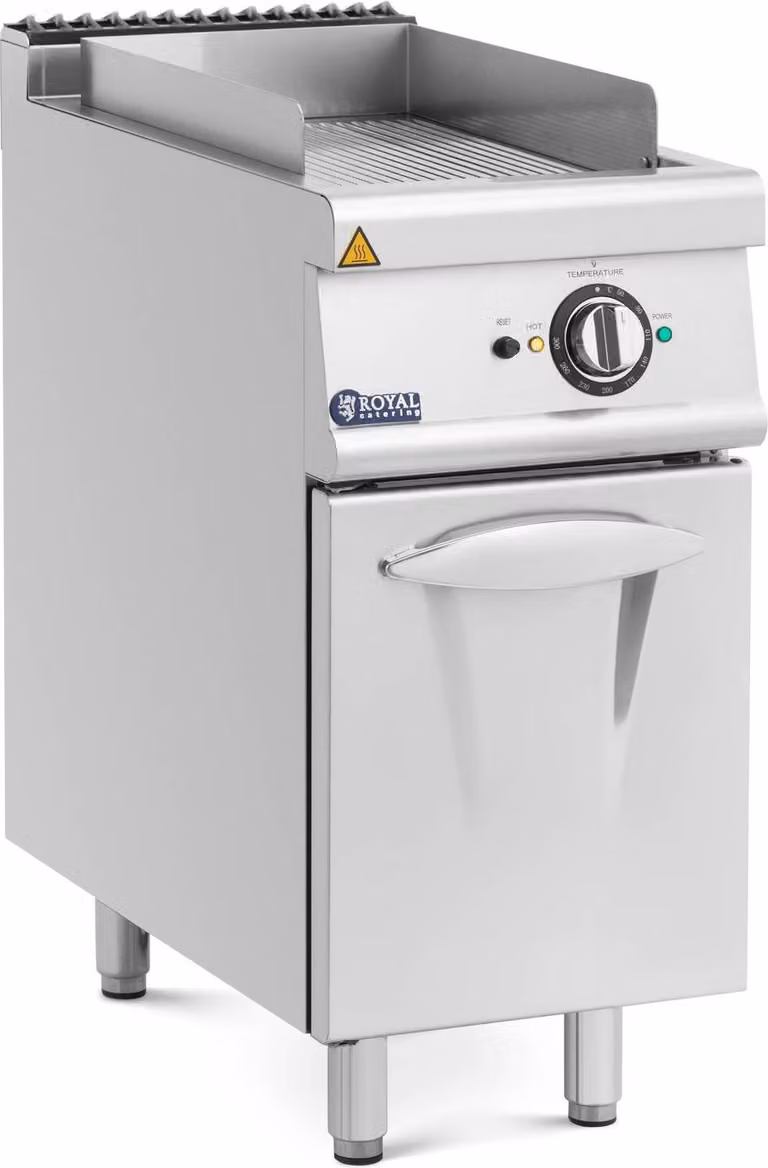 Expondo Royal Catering Piastra elettrica - 5,4 kW - rigata - mobile base - 40 x 70 cm - Serie Pro 730 -