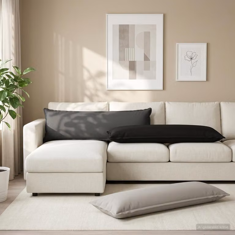 Federa HOUTEN vidaXL in poliestere, colore nero, L 145 cm x P 40 cm