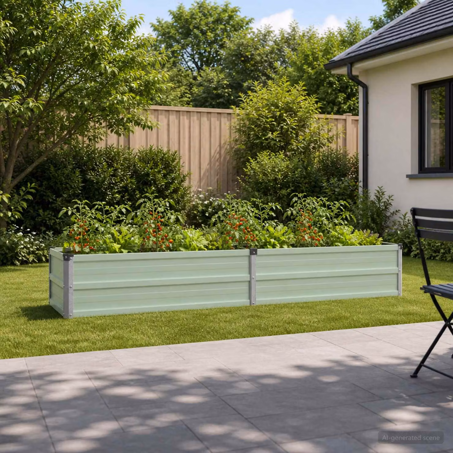 Letto rialzato da giardino vidaXL in metallo Verde, L: 160 cm, P: 40 cm, H: 24 cm