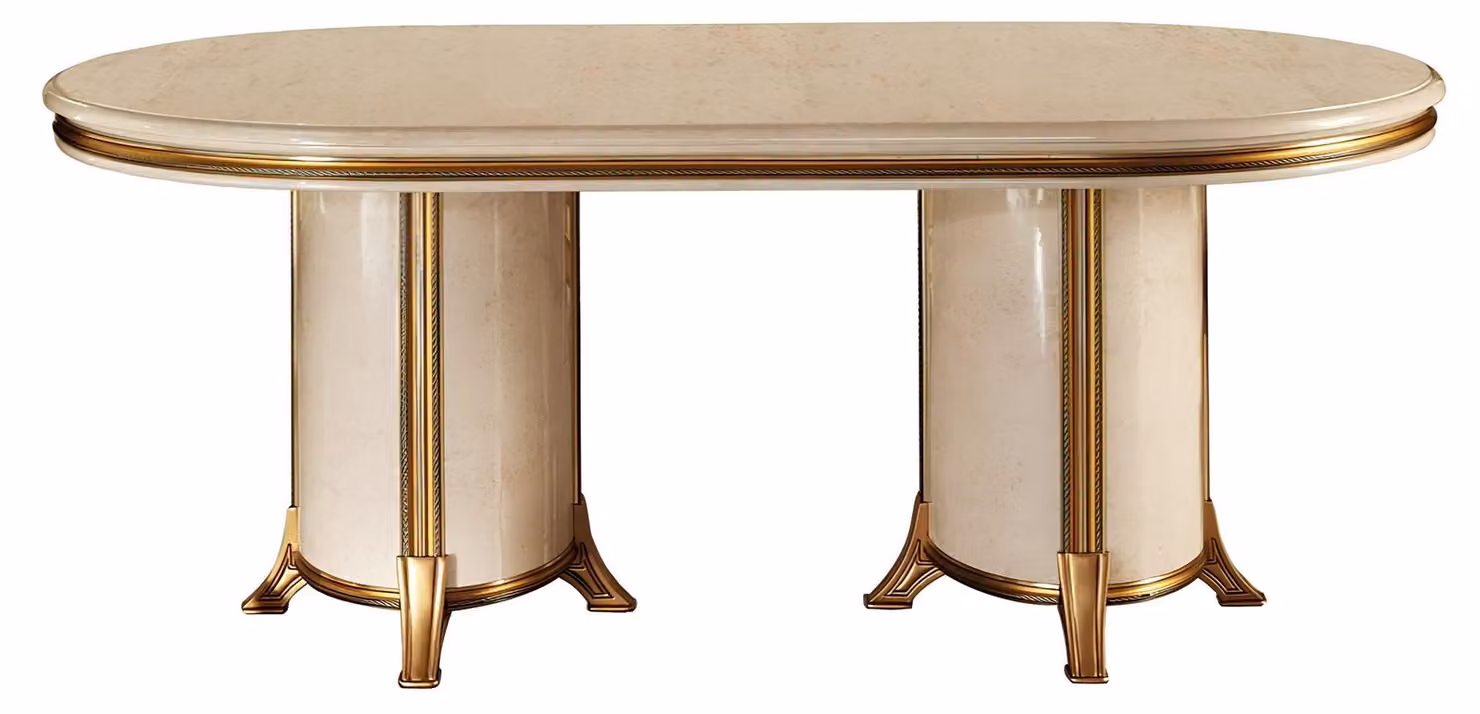 Esszimmer Wohnzimmer Klassisch Beige arredoclassic Esstisch Design Tisch Holz