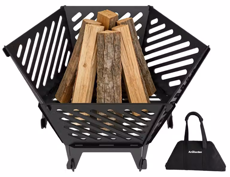Focolare portatile, diametro 57 cm, con borsa da trasporto, ideale per campeggio e giardino