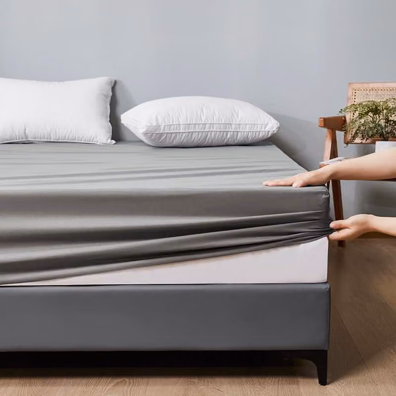 Coprimaterasso impermeabile, 180x200 cm, grigio, in microfibra, traspirante