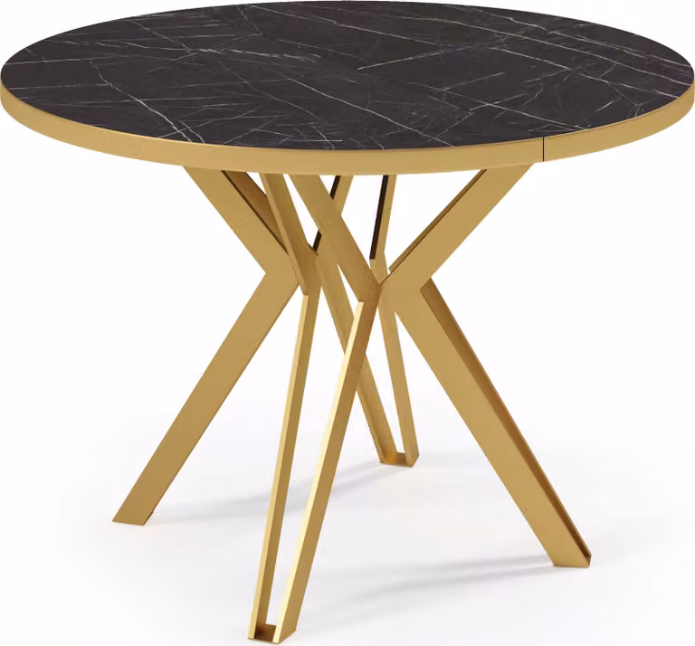 FURNLUX Tavolo da pranzo Randi Black 120cm / Colore principale: Nero / Dimensioni: 120 x 76 x 196 cm
