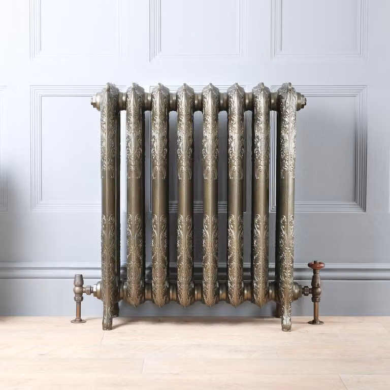 Radiatore Termosifone di Design in Ghisa 768mm Su Misura in Ottone Antico - Charlotte