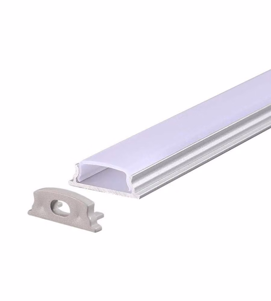 Profilo in Alluminio Flessibile Colore Bianco per Strip LED Copertura Satinata 2000 x 18 x 6mm