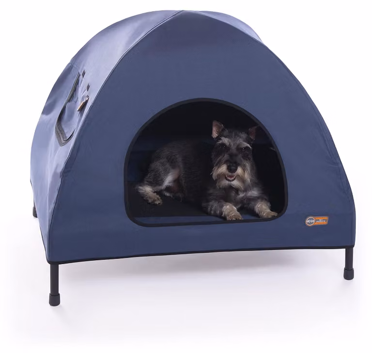 Cuccia refrigerante rialzata per cani e gatti, taglia media (M), adatta sia per interni che per esterni, con tettoia