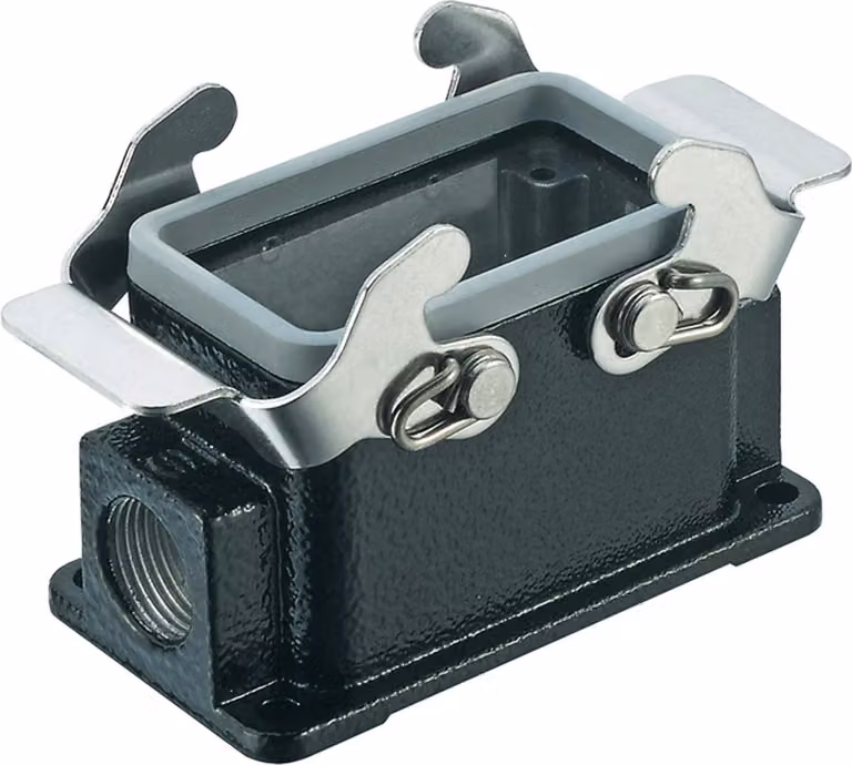 HARTING Han 10B M Alloggiamento base basso, 2xM20 uscita cavo laterale, con 2 staffe trasversali - 1 pezzo
