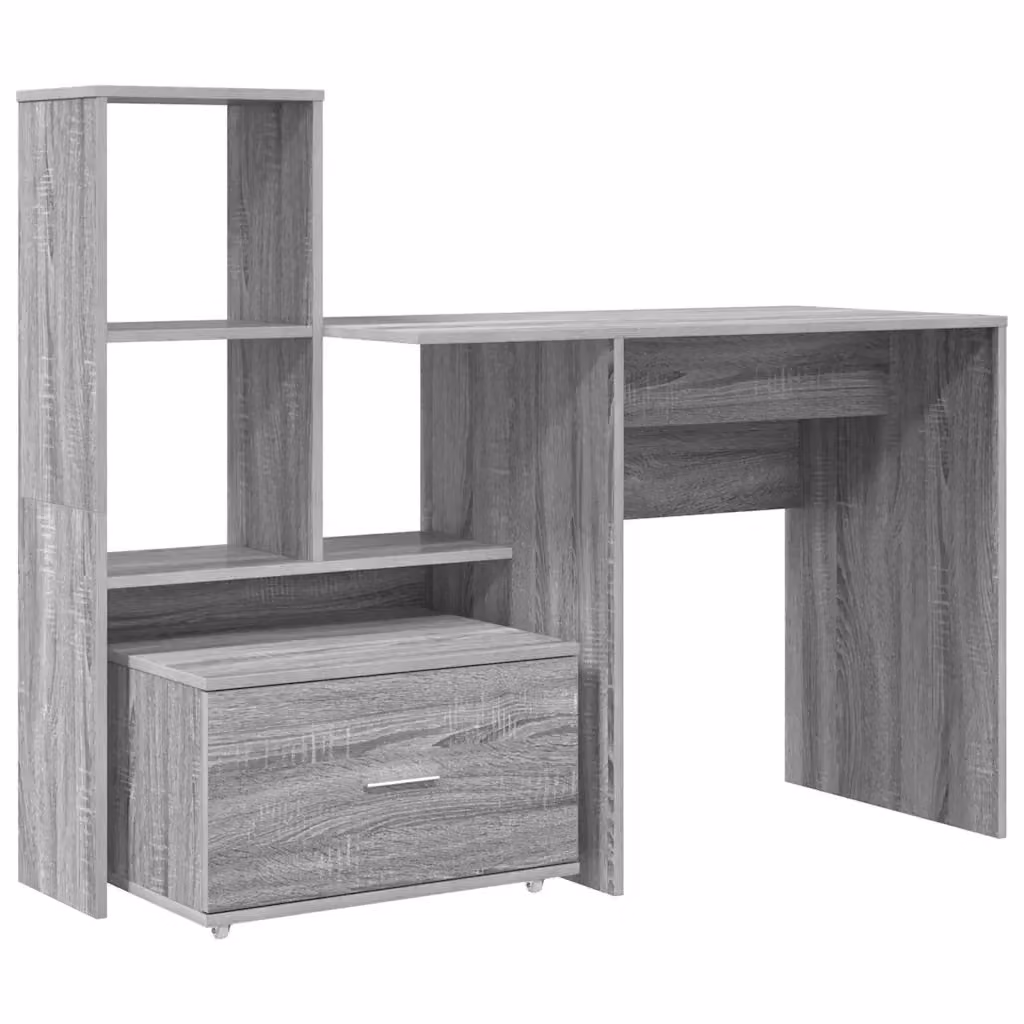 Scrivania da scrittura minimalista vidaXL in MDF laminato grigio L: 131,5 cm, P: 75 cm, H: 76 cm – 2
