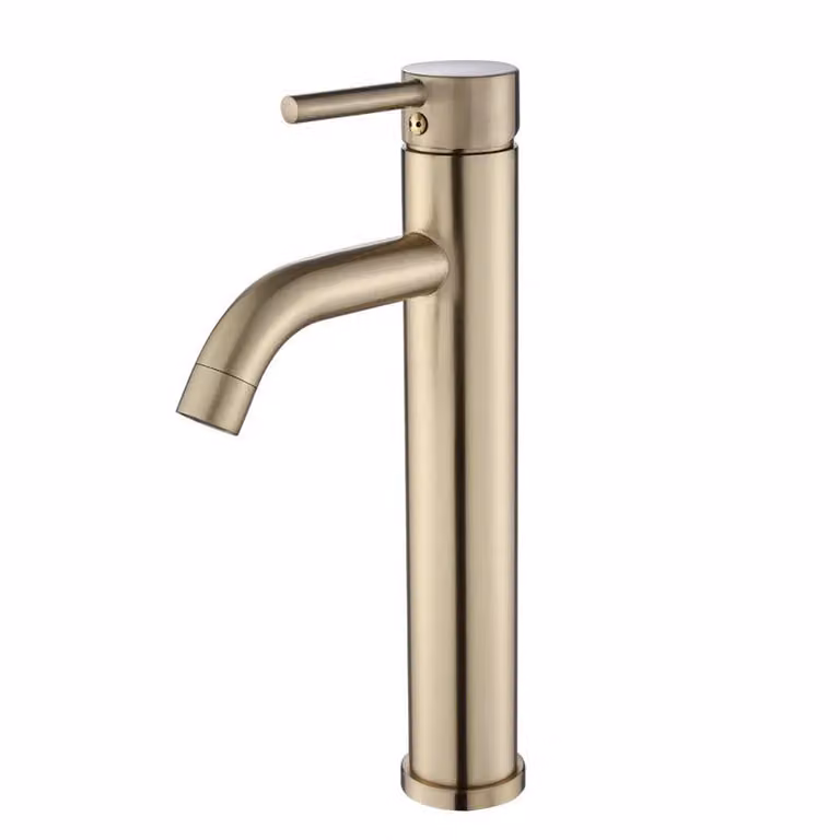 WEBO Mediance Rubinetto da lavabo 30 cm Hoch Mat Gold Einhebel Badarmatur da esterno