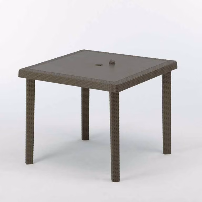 12 Grand Soleil Boheme set da bar quadrato in polirattan 90x90 cm - Marrone