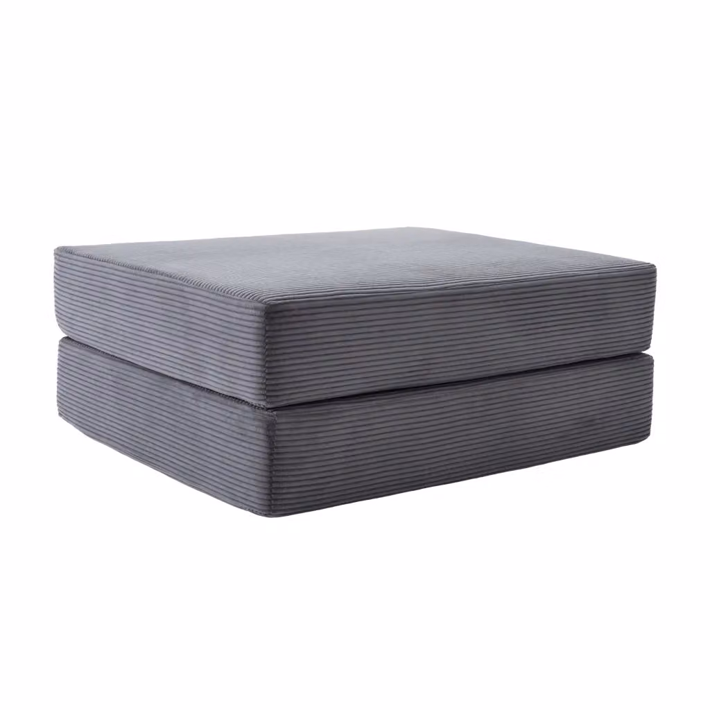 Sedia pieghevole imbottita Minimal in velluto grigio con struttura in metallo L/P/H: 40 x 40 x 45 cm – 2