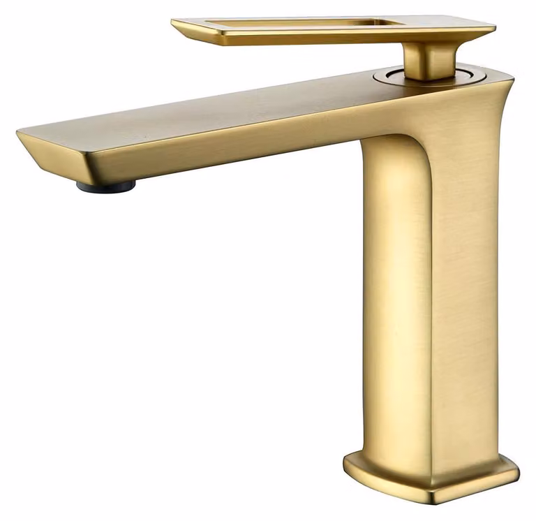 Rubinetto moderno e semplice per lavabo, realizzato in ottone