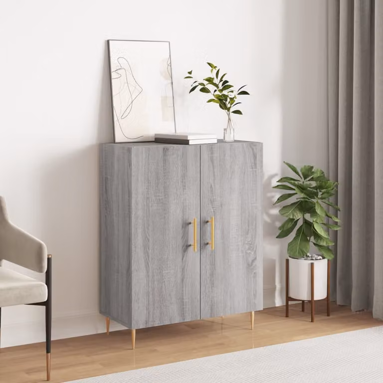 Credenza vidaXL in Legno Multistrato Grigio Sonoma, L/P/H: 69,5 x 34 x 90 cm