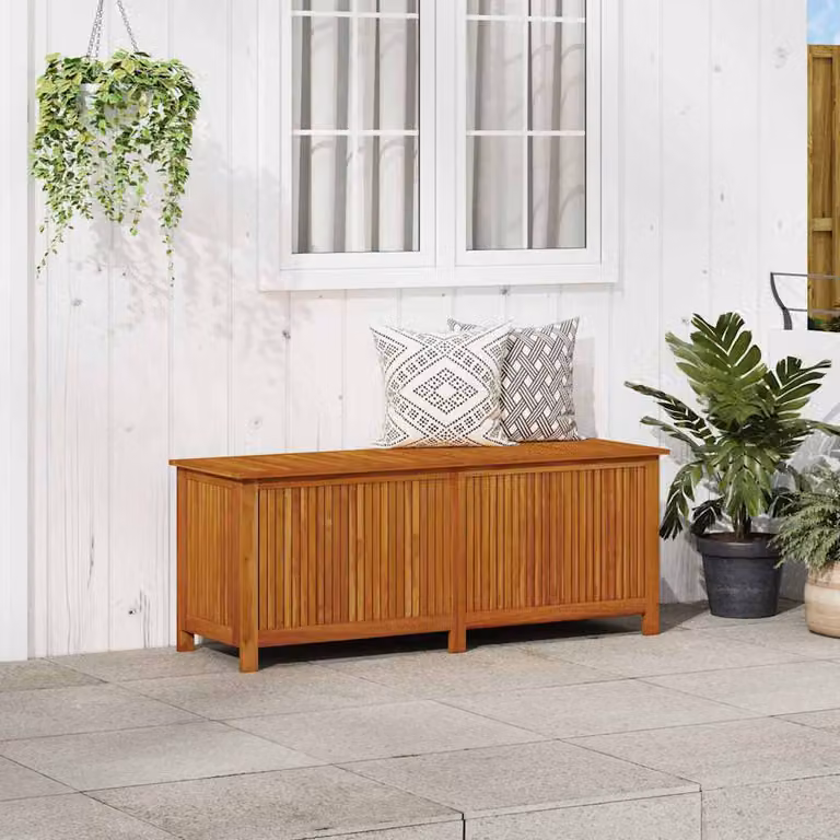 vidaXL Contenitore da Giardino in Legno di Acacia Oliato Marrone L: 150 cm, P: 50 cm, H: 58 cm