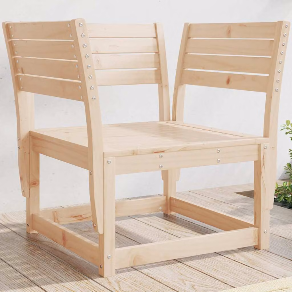 Sedia da giardino vidaXL in legno di pino massello con braccioli, stile rustico, colore marrone e beige