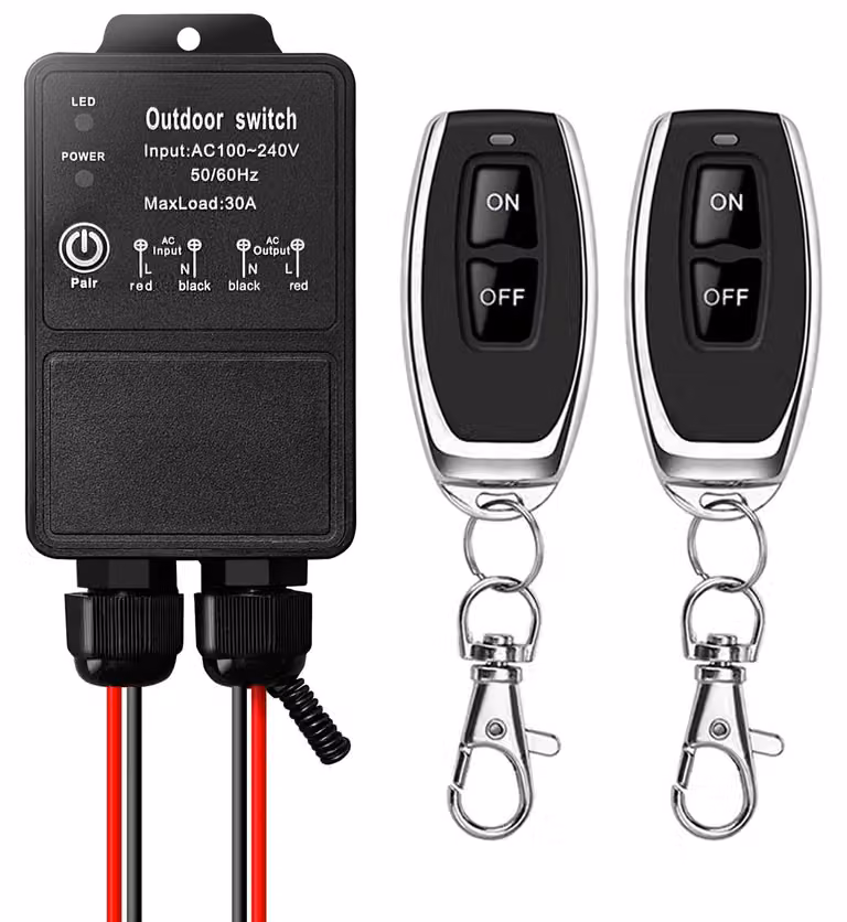 Interruttore wireless impermeabile per controllo remoto, alimentazione 220V, 30A, con relè integrato