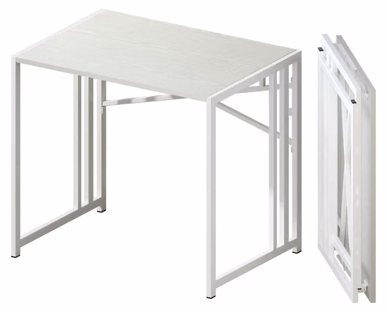 Scrivania pieghevole, dimensioni 83x40x75 cm, bianca, non richiede montaggio