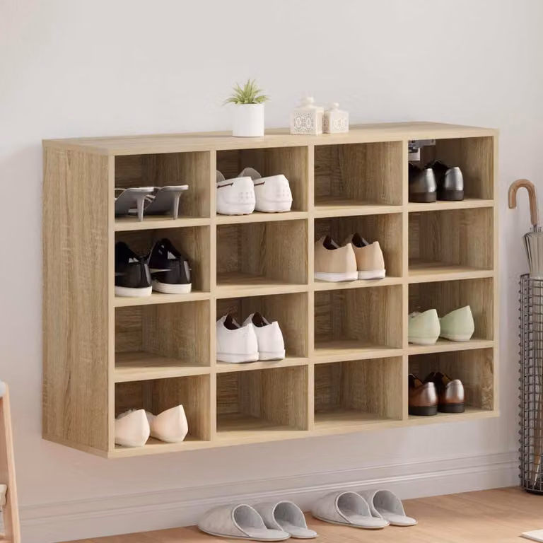 Mobile porta scarpe moderno vidaXL in legno marrone L: 103 cm, P: 30 cm, H: 67 cm