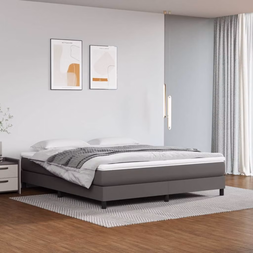 The Living Store Struttura letto grigia 160x200 cm in ecopelle