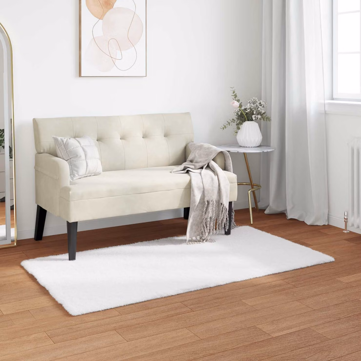 vidaXL Tappeto in ecopelliccia sintetica antiscivolo e lavabile, Bianco, 150 x 80 cm