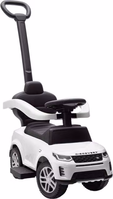AIYAPLAY Macchina Cavalcabile Licenza Land Rover con Maniglia e Barriera, Bianco, L/P/H: 84 x 40 x 94.5 cm